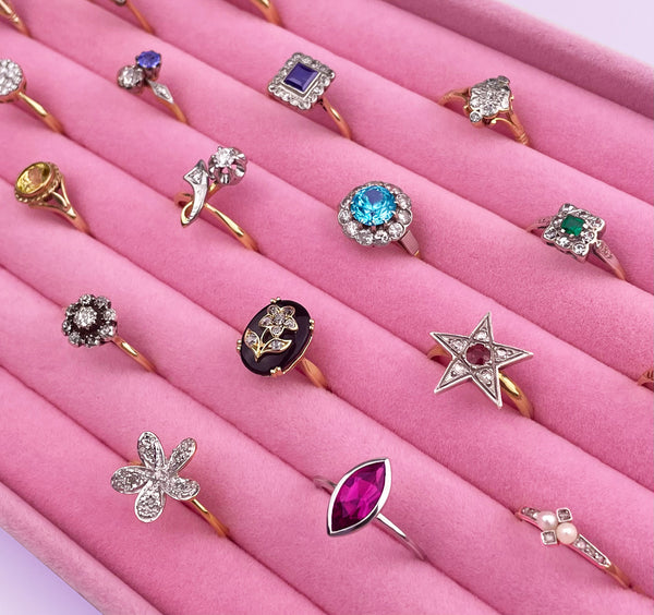 A image of some vintage and antique rings