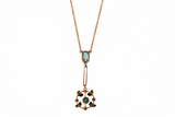 Edwardian 9ct gold and topaz and seed pearl circa 1910