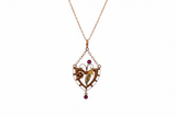 Art Nouveau 9ct gold and garnet pendant circa 1890