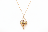 Art Nouveau 9ct gold and garnet pendant circa 1890
