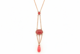 An Early 20th century pink Chalcedony necklace in silver and gold circa 1910