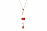 An Early 20th century pink Chalcedony necklace in silver and gold circa 1910