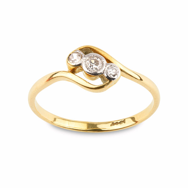 Art Deco Diamond Crossover Ring