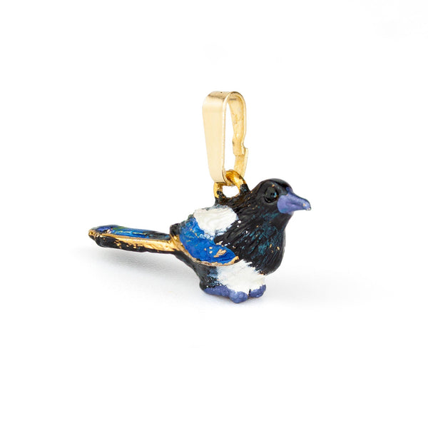 Enamel Magpie Pendant