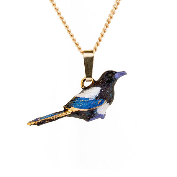 Enamel Magpie Pendant