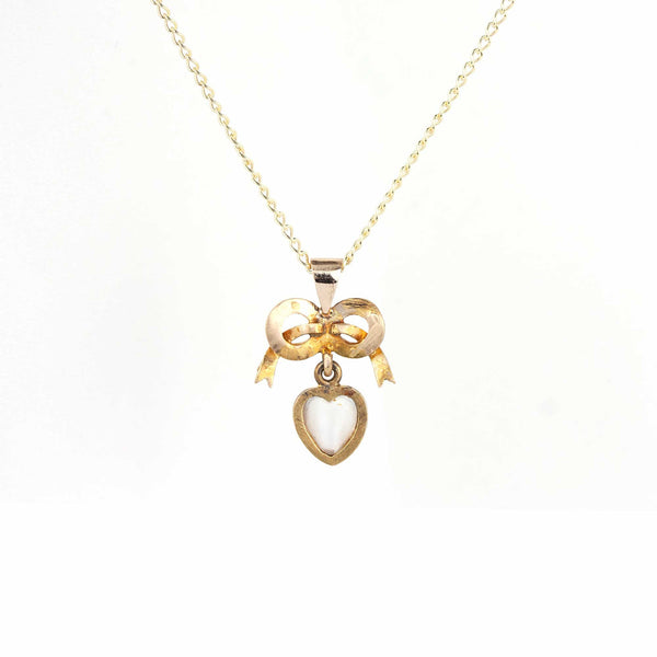 Edwardian Bow & Heart Pendant