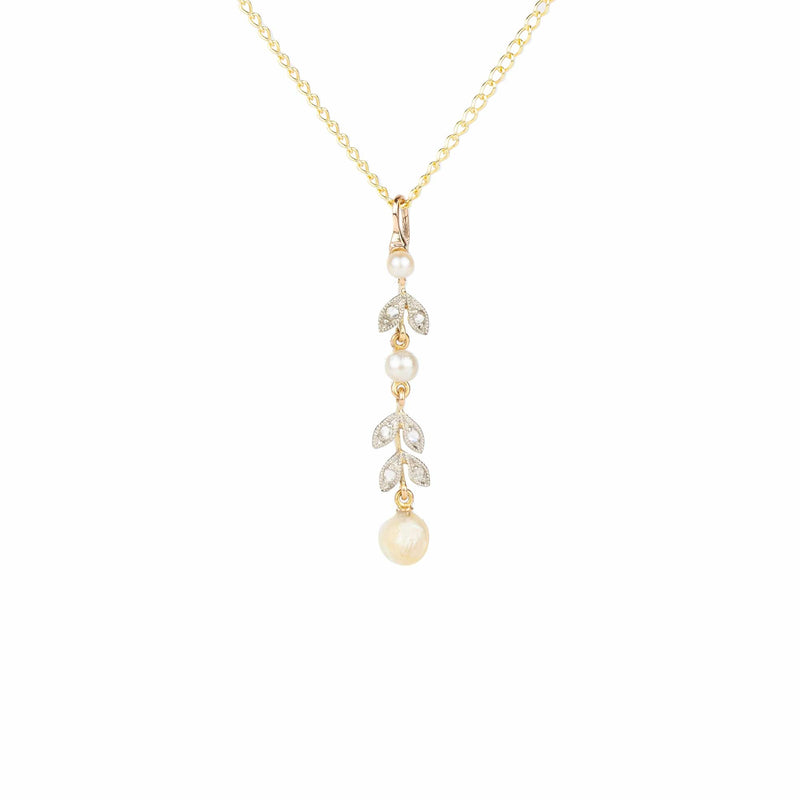 Edwardian Pearl & Diamond Pendant