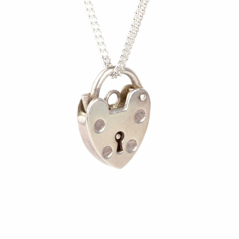 Silver Padlock Charm Pendant