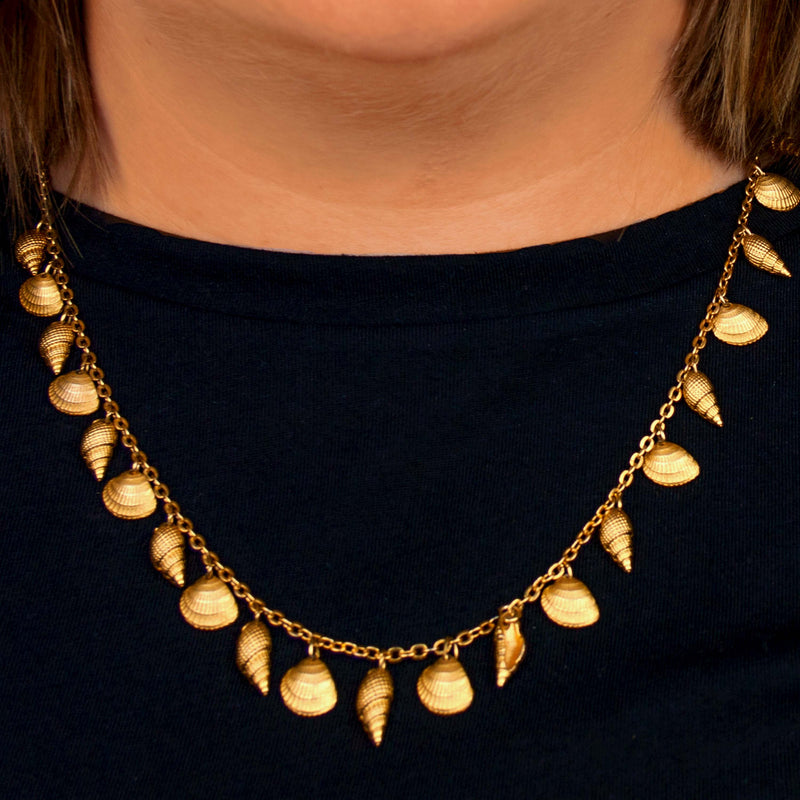 Vintage Shell Long-chain Necklace