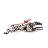 Diamond & Enamel Horse Brooch